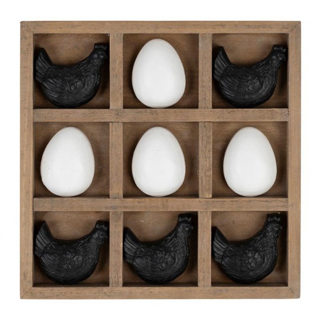 لعبه خشبيه مستوحاه من لعبة "إكس أو"مصممه بشكل متميز بيض والدجاج من سراميك 9103