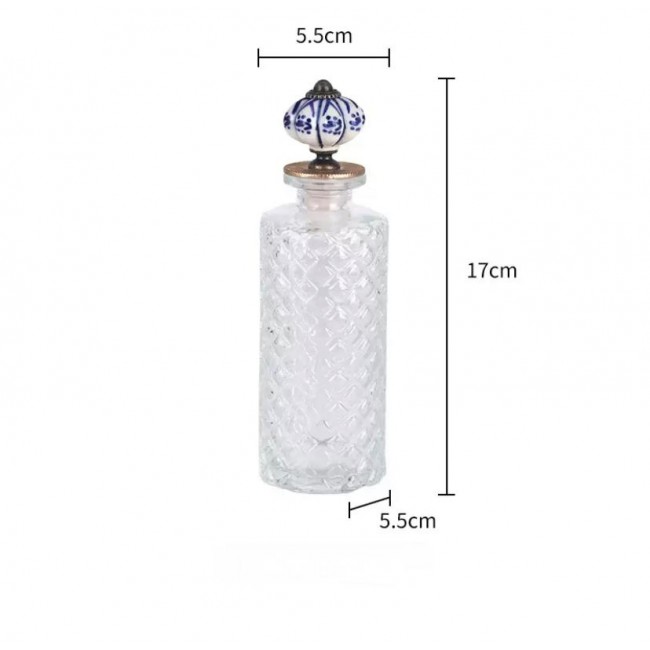 زجاجيه شفافه لتعبئة العطور بسداده كلاسكيه 9116