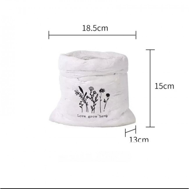 مركن لنباتات صغيره بشكل كيس الدقيق مطبوع رسومات جميله  9106