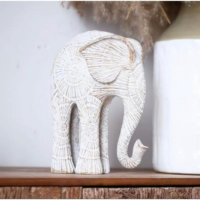 تحفه فيل خشب منحوت يدويا بنقوش هندسيه رائعه9129