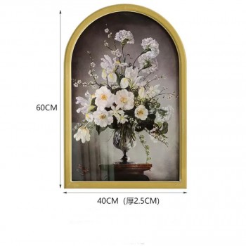 لوحه زهور باطار خشب مقوس بستايل اوربي9165