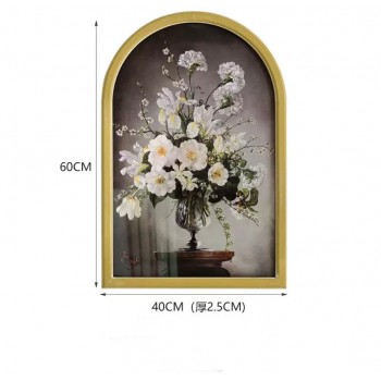 لوحه زهور باطار خشب مقوس بستايل اوربي9165