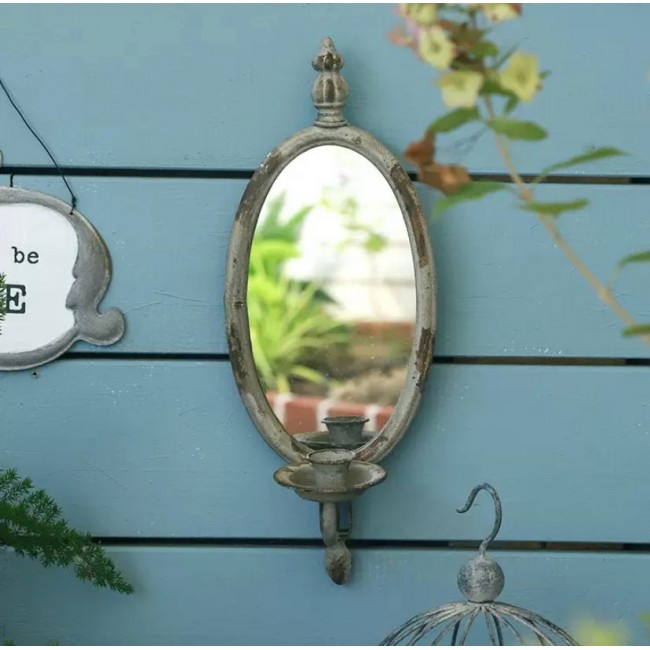 مرايا جداريه وشمعدان فنتج معدن بتصميم اوربي 9105