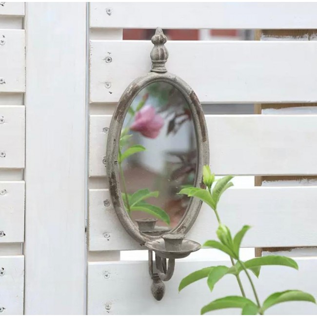 مرايا جداريه وشمعدان فنتج معدن بتصميم اوربي 9105