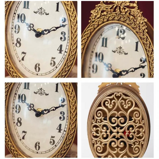 ساعه مكتبيه كلاسيك  معدن بستايل اوربي فاخر 9132