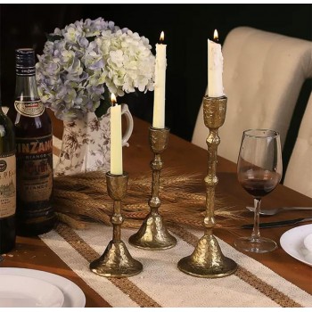 طقم شمعدان معدن ذهبي بتصميم اوربي مثالي لديكور المنزل 9101