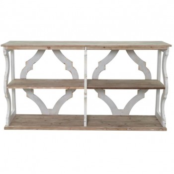كونسول جداري من الخشب الطبيعي بتصميم شابي شيك فنتج 8209
