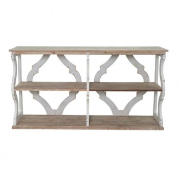 كونسول جداري من الخشب الطبيعي بتصميم شابي شيك فنتج 8209