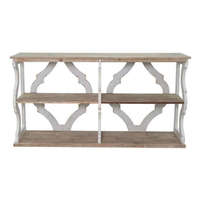 كونسول جداري من الخشب الطبيعي بتصميم شابي شيك فنتج 8209