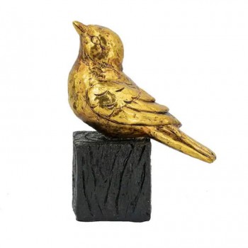 تحفه عصفور مذهب فوق غصن من راتنج بتصميم اوربي 8176