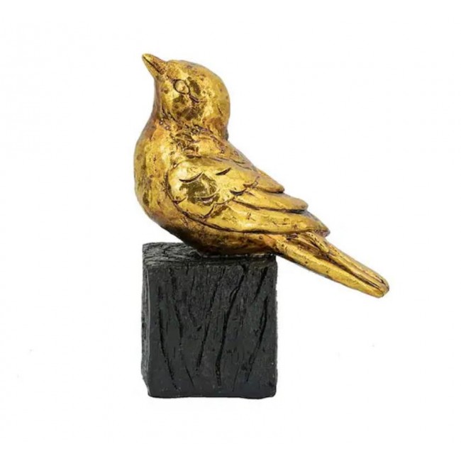 تحفه عصفور مذهب فوق غصن من راتنج بتصميم اوربي 8176
