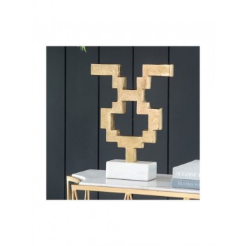 تحفه فنيه فريده من نوعها ذهبيه بقاعده رخام بيضاء 8400 تحفه فنيه فريده من نوعها ذهبيه بقاعده رخام بيضاء 8400