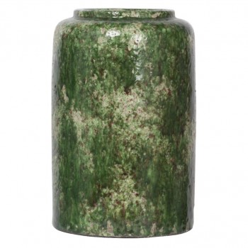 فازه سيراميك معتق باللون الاخضر الفاخر بستايل فنتج 8414