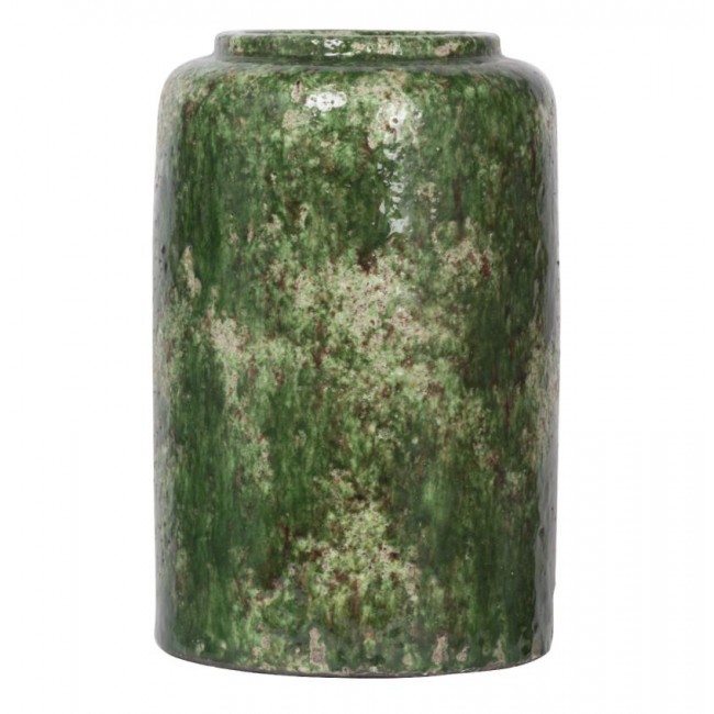 فازه سيراميك معتق باللون الاخضر الفاخر بستايل فنتج 8414