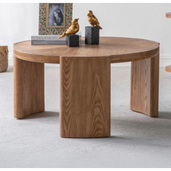 طاوله قهوه بسطح مستدير مصنوع من الخشب الطبيعي على الطراز الاروبي 8361