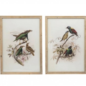 طقم لوحه جداري باطار خشب بستايل ريفي العدد 2   8423