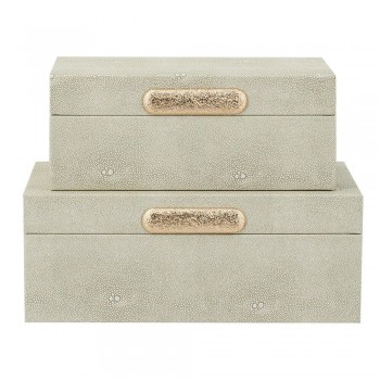 طقم علبه هدايا واكسسوار مصنوعه من الخشب مغطاه بالجلد الفاخر بحجمين عدد القطع 2 8346