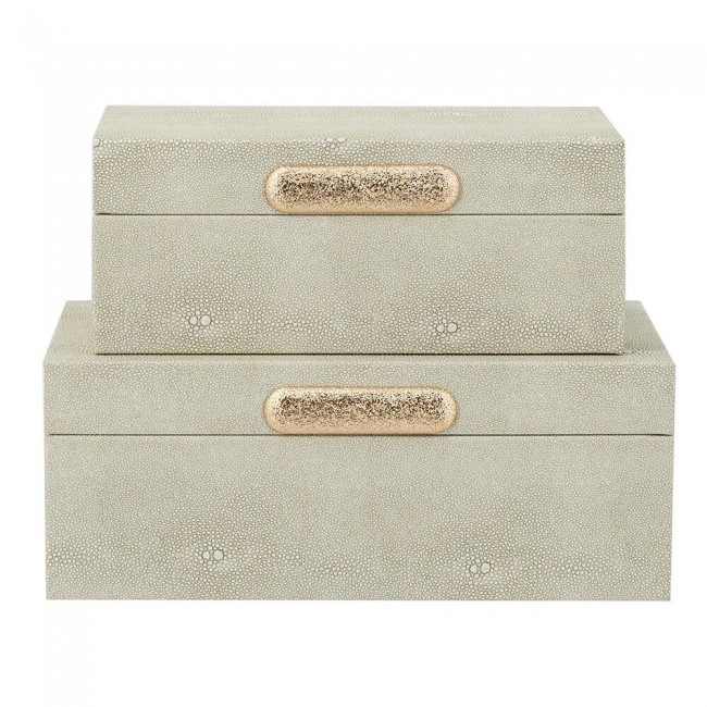 طقم علبه هدايا واكسسوار مصنوعه من الخشب مغطاه بالجلد الفاخر بحجمين عدد القطع 2 8346