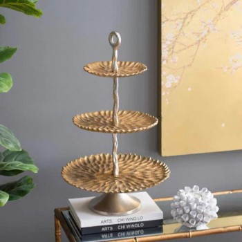 حامل حلويات معدن ذهبي بتصميم اوربي 7882