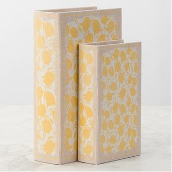 طقم صندوق تخزين بتصميم كتاب خشبي العدد 2 قطعه 7901