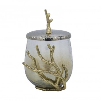 تحفه زجاجيه مطعمه بمعدن مشغول يدويا 7879