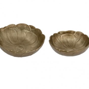 طقم صحن معدن ذهبي مزخرف بتصميم  الورد العدد2 7993