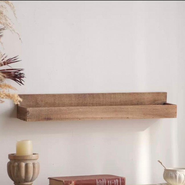 رف جداري خشبي على الطراز الريفي 8795
