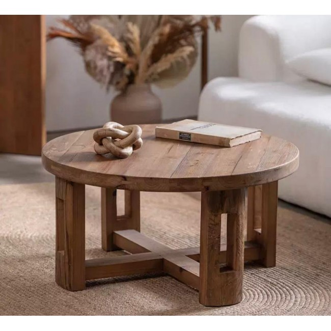 طاوله مستديره مصنوعه من الخشب الطبيعي بتصميم كلاسيك متوفر الحجمين 8814