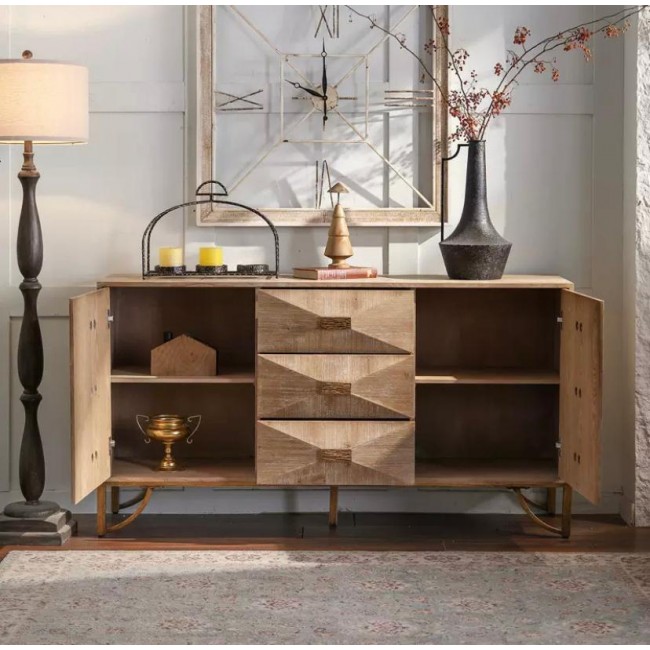 كونسول خزانه خشبيه بتصميم فنتج ريفي دافئ تجمع بين البساطه الطبيعيه 8797