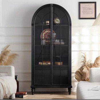 كونسول انيقه باللون الاسود مع ابواب زجاجيه وقوس علوي فاخر L8889 كونسول انيقه باللون الاسود مع ابواب زجاجيه وقوس علوي فاخر L8889