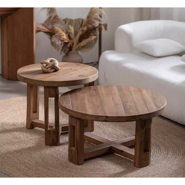 طاوله مستديره مصنوعه من الخشب الطبيعي بتصميم كلاسيك متوفر الحجمين 8814