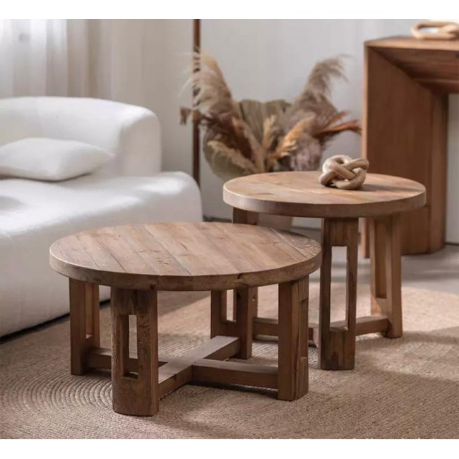 طاوله مستديره مصنوعه من الخشب الطبيعي بتصميم كلاسيك متوفر الحجمين 8814