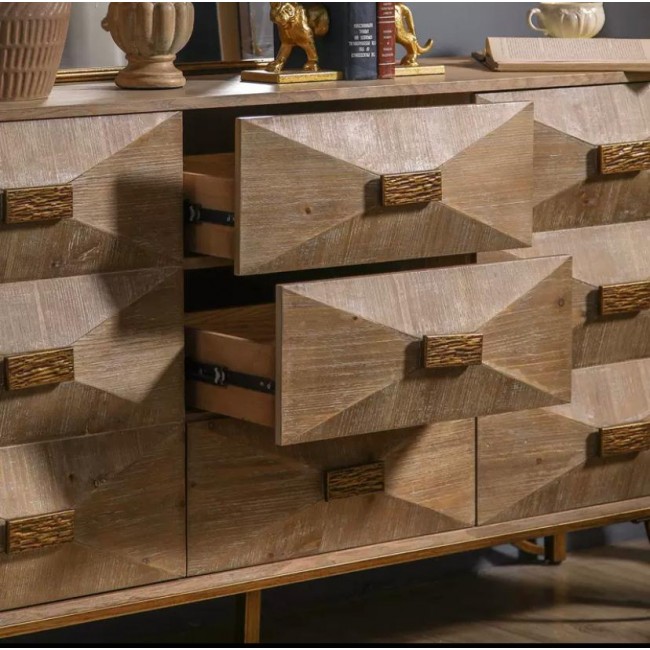 كونسول خزانه خشبيه بتصميم فنتج ريفي دافئ تجمع بين البساطه الطبيعيه 8797