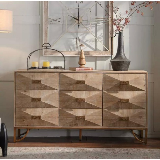 كونسول خزانه خشبيه بتصميم فنتج ريفي دافئ تجمع بين البساطه الطبيعيه 8797