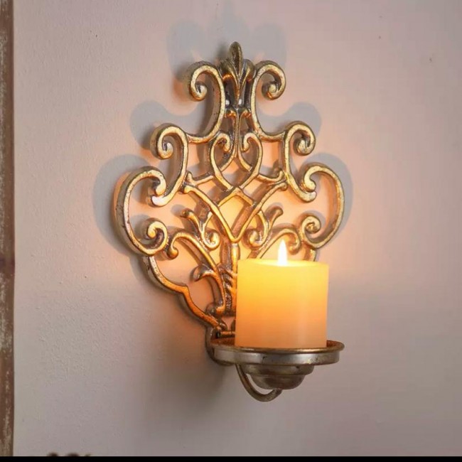 شمعدان جداري معدن مشغول يدويا فنتج  8794