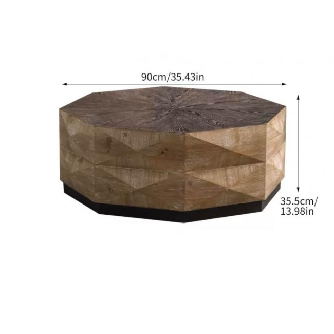 طاوله مستديره وسطيه بسطح خشب مصنوع من الخشب الطبعي بتفاصيل عصريه 8842