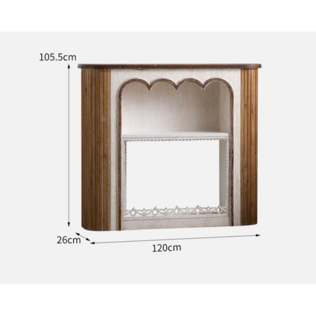 كونسول مدفأه جداري من الخشب الطبيعي بتفاصيل ريفي اوربي 8766