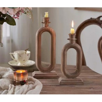 شمعدان خشبي بتصاميم عصريه حديثه متوفر الحجمين8879
