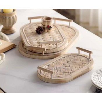 طقم صينيه تقديم مصنوعه من القش بتفاصيل ريفيه العدد 3 قطع 8876 طقم صينيه تقديم مصنوعه من القش بتفاصيل ريفيه العدد 3 قطع 8876