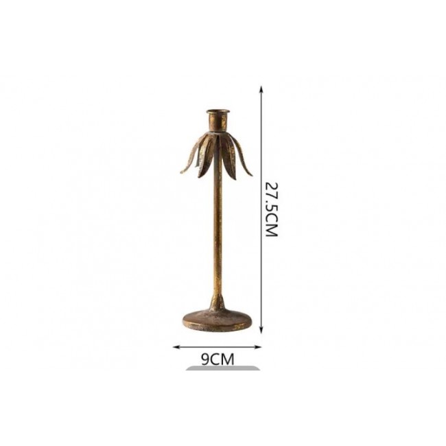 شمعدان معدن مشغول يدويا بتصميم غصن الورد متوفر 3 احجام 8847