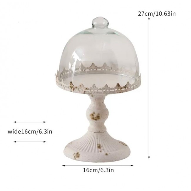 صحن تقديم  الحلويات بغطاء زجاجي بتصميم اوربي متوفر الحجمين 8759