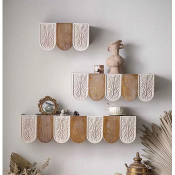 رف جداري من الخشب الطبيعي بأللوان مزدوجه تضيف لمسات دافئه متوفر 3 احجام 8756 رف جداري من الخشب الطبيعي بأللوان مزدوجه تضيف لمسات دافئه متوفر 3 احجام 8756