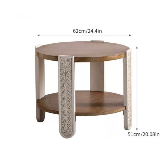 طاوله مستديره من خشب الطبيعي محفور يدويا بتصميم اوربي فاخر متوفر الحجمين 8754