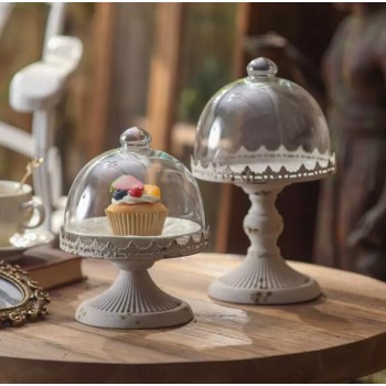 صحن تقديم الحلويات بغطاء زجاجي بتصميم اوربي متوفر الحجمين 8759 صحن تقديم الحلويات بغطاء زجاجي بتصميم اوربي متوفر الحجمين 8759