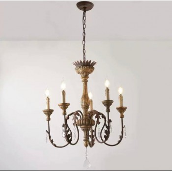 وحده اضاءه سقفيه من الخشب ومعدن مشغول يدويا بطابع اوربي 8634