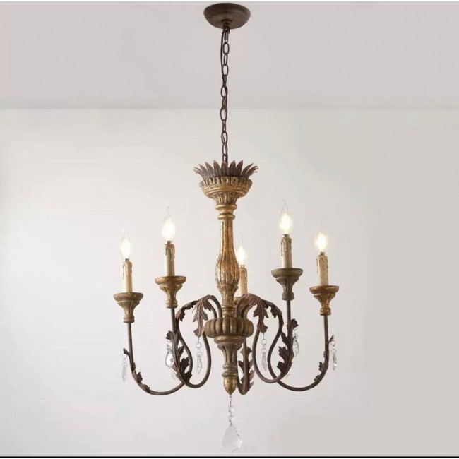 وحده اضاءه سقفيه من الخشب ومعدن مشغول يدويا بطابع اوربي 8634