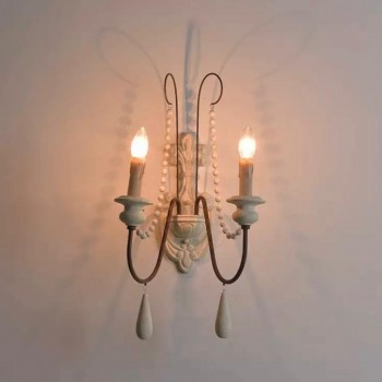 وحده اضاءه جداريه بلمسات اوربي مصنوعه من الخشب والمعدن 8640