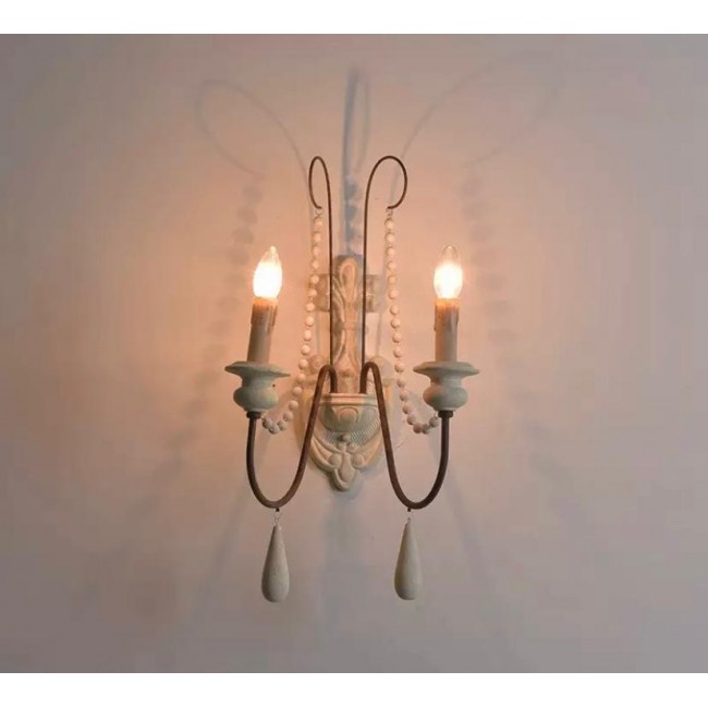 وحده اضاءه جداريه بلمسات اوربي مصنوعه من الخشب والمعدن 8640