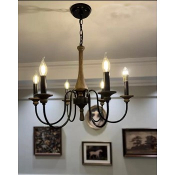 وحده اضاءه سقفيه من الخشب ومعدن بلمسات كلاسيك ب6 اذرع 8631