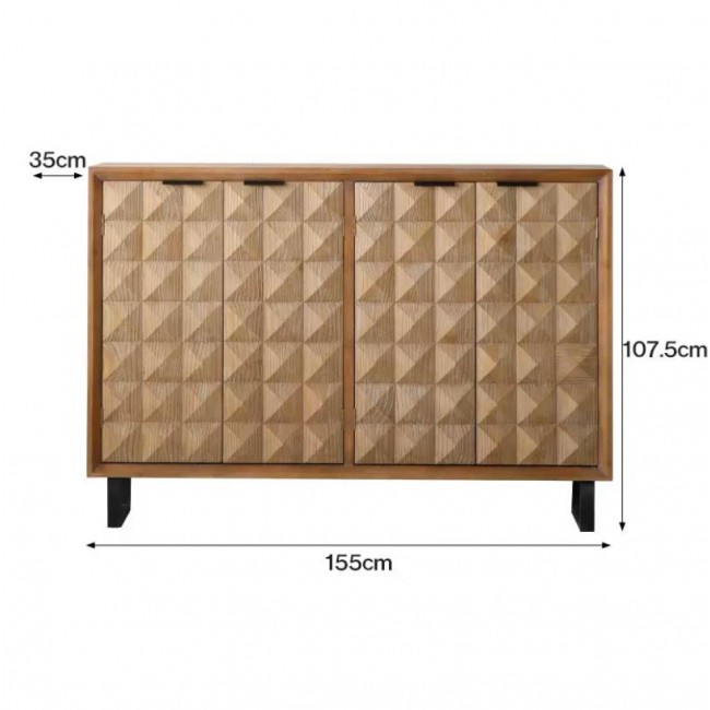 كونسول جداري من الخشب الطبيعي بطابع هندسي 8735